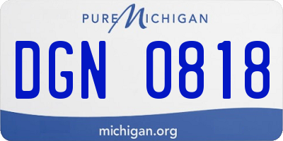 MI license plate DGN0818