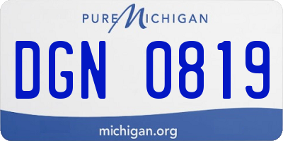 MI license plate DGN0819