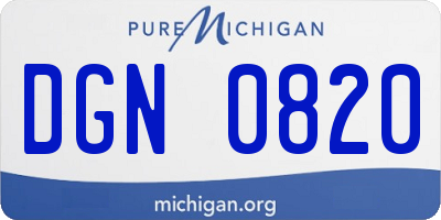 MI license plate DGN0820