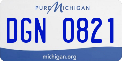 MI license plate DGN0821