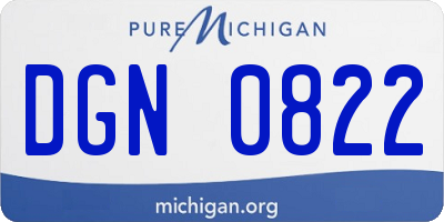 MI license plate DGN0822