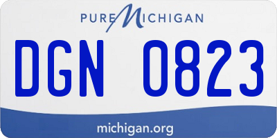 MI license plate DGN0823