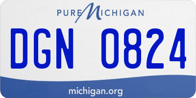 MI license plate DGN0824