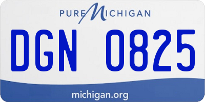 MI license plate DGN0825