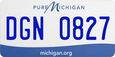 MI license plate DGN0827