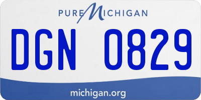 MI license plate DGN0829