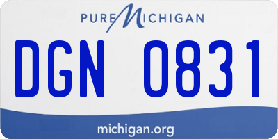 MI license plate DGN0831