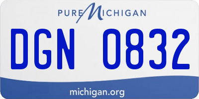 MI license plate DGN0832