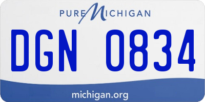 MI license plate DGN0834