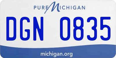 MI license plate DGN0835
