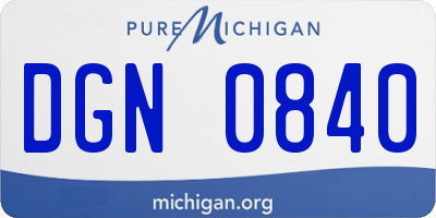MI license plate DGN0840