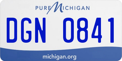 MI license plate DGN0841