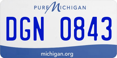 MI license plate DGN0843