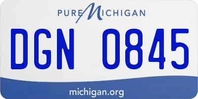 MI license plate DGN0845