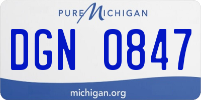 MI license plate DGN0847