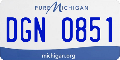 MI license plate DGN0851