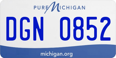 MI license plate DGN0852