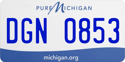 MI license plate DGN0853