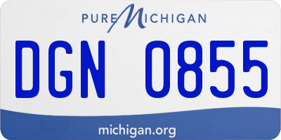 MI license plate DGN0855