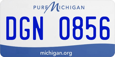 MI license plate DGN0856