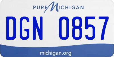 MI license plate DGN0857