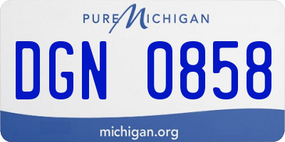 MI license plate DGN0858