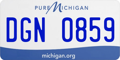 MI license plate DGN0859