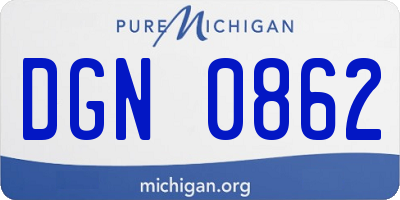 MI license plate DGN0862