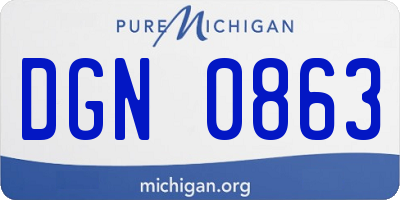 MI license plate DGN0863