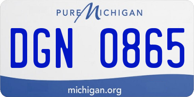 MI license plate DGN0865