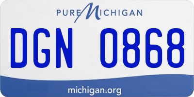 MI license plate DGN0868
