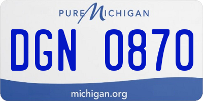MI license plate DGN0870