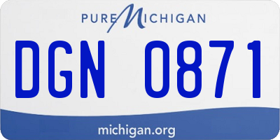 MI license plate DGN0871