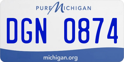 MI license plate DGN0874