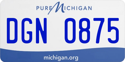 MI license plate DGN0875