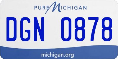 MI license plate DGN0878