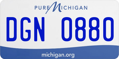 MI license plate DGN0880