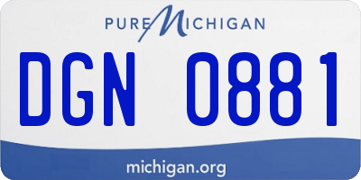 MI license plate DGN0881