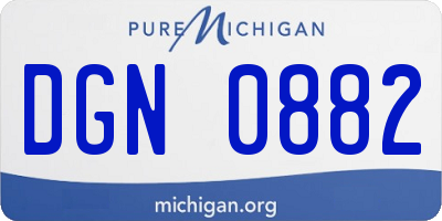 MI license plate DGN0882