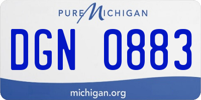 MI license plate DGN0883