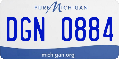 MI license plate DGN0884