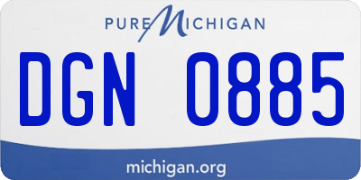 MI license plate DGN0885