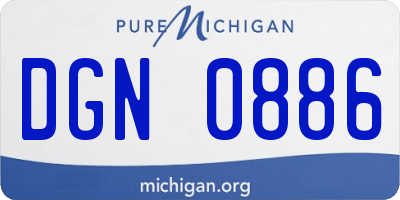 MI license plate DGN0886