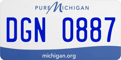 MI license plate DGN0887