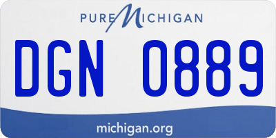 MI license plate DGN0889
