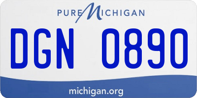 MI license plate DGN0890