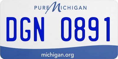 MI license plate DGN0891