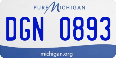 MI license plate DGN0893