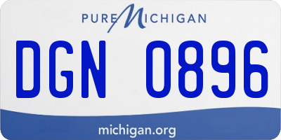 MI license plate DGN0896