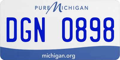 MI license plate DGN0898